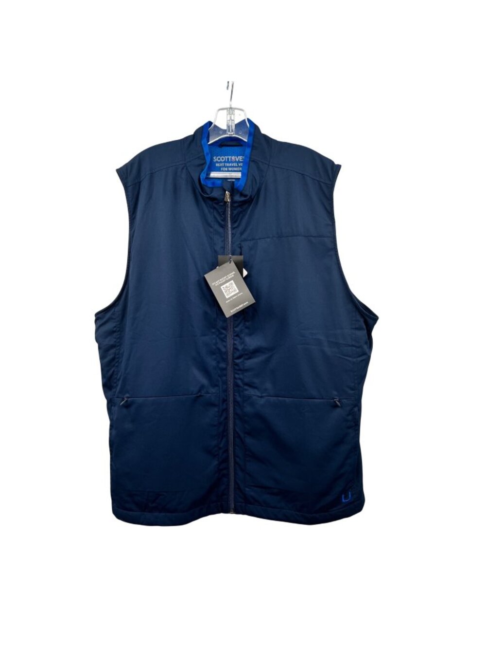 SCOTTeVest Womens Travel Vest Lightweight Multi Pockets Navy Size 4XL New